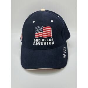 God Bless America Go USA American Flag ballcap hat 100% Cotton Red White Blue